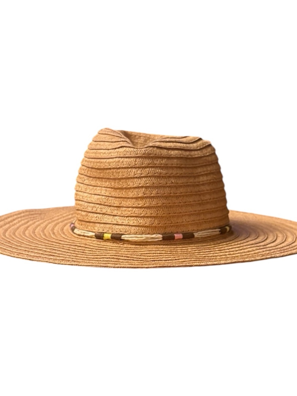 Universal Threads Wide Brim Straw Sun Hat with Beaded Band - Tan
